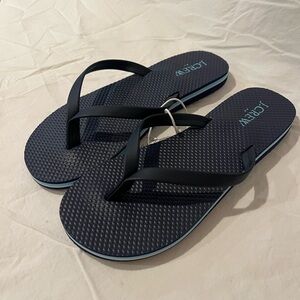 J. Crew Navy and light blue Flip Flops